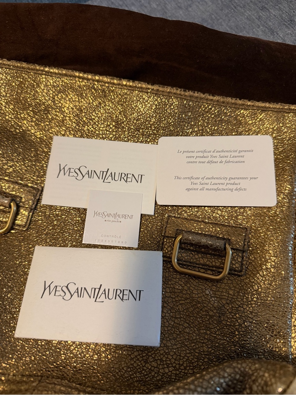 Gold Metallic Women's Satchel Bag - Picture 10 of 10